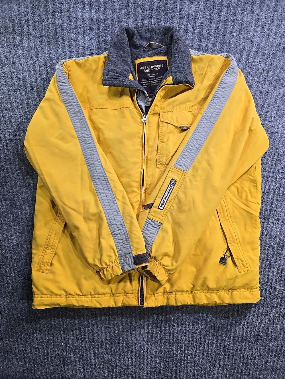 Abercrombie And Fitch Mens Canvas Vintage Ski Jacket Yellow Size S
